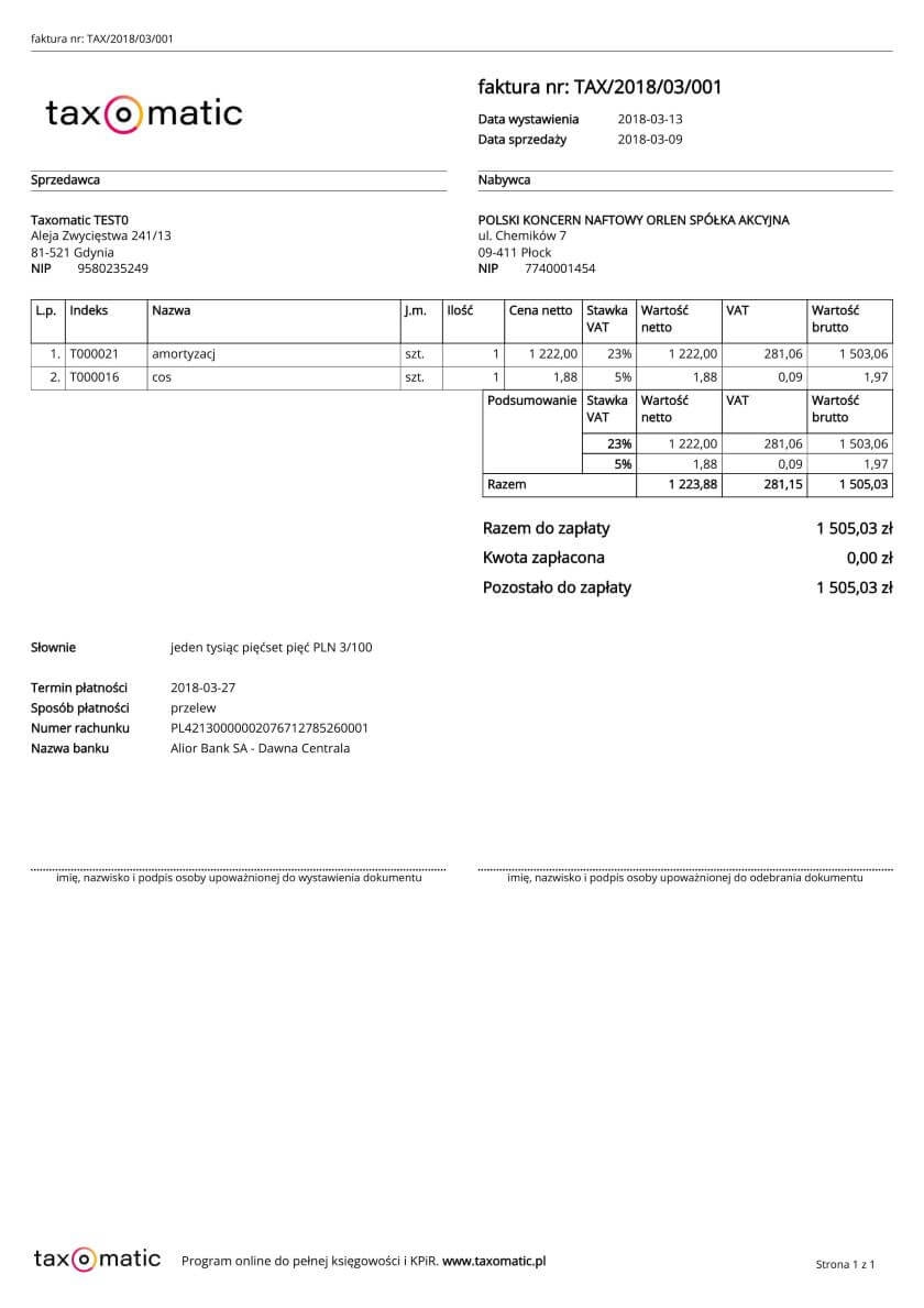 Co powinna zawierać faktura VAT? Taxomatic